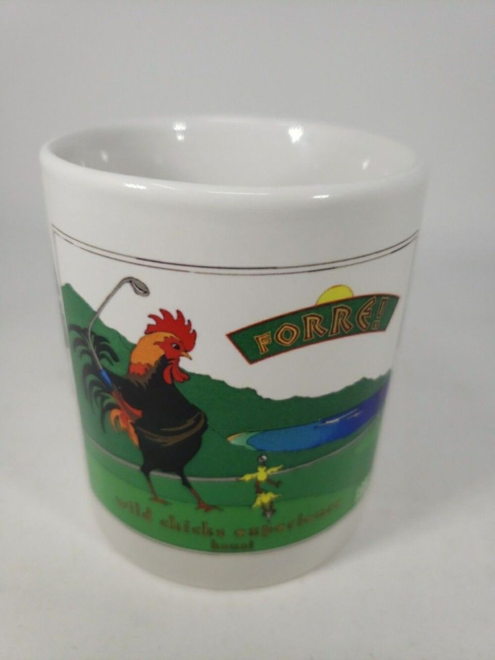 Aloha Visions Kauai Hawaii Coffee Mug Wild Chicks Experience Golf Rooster FORRE